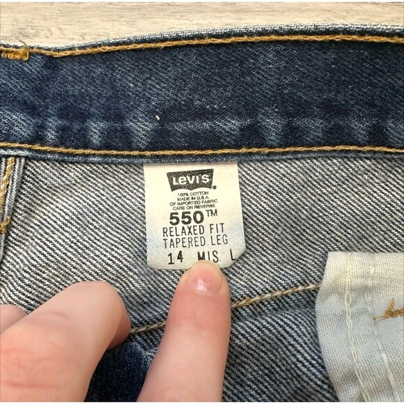 Vintage Levis 550 Red Tab Blue Womens 14 Slim Fit Straight Denim Jeans 31" Waist - Picture 2 of 10